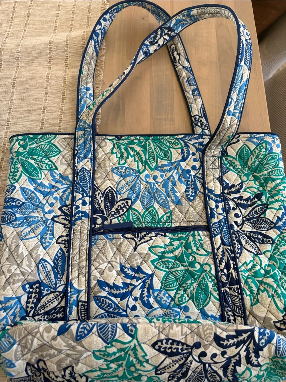 Vera Bradley set Quilted Floral Tote Bag in Blue & Teal